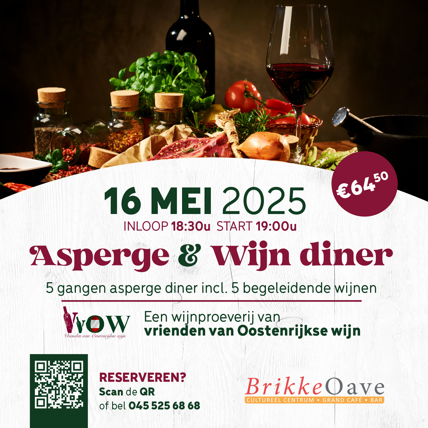 Asperges en wijn diner Brikke Oave