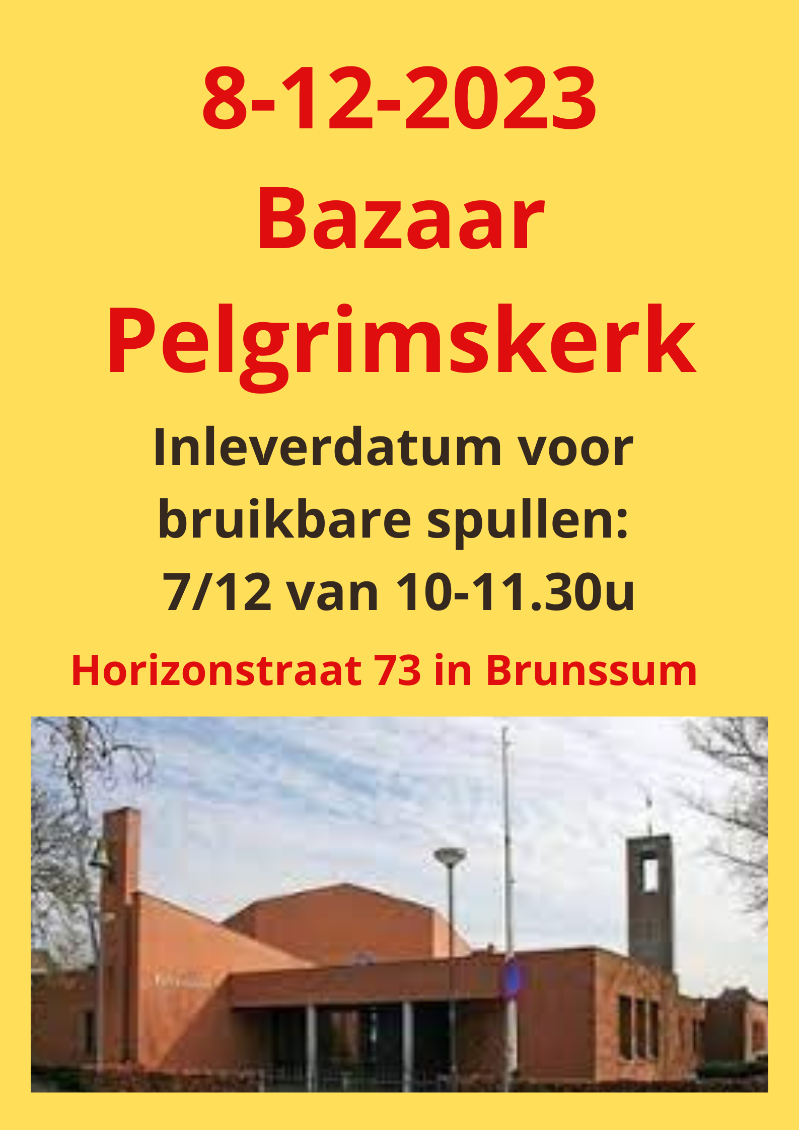 Bazaar Pelgrimskerk alleen inleverdatum 7-12