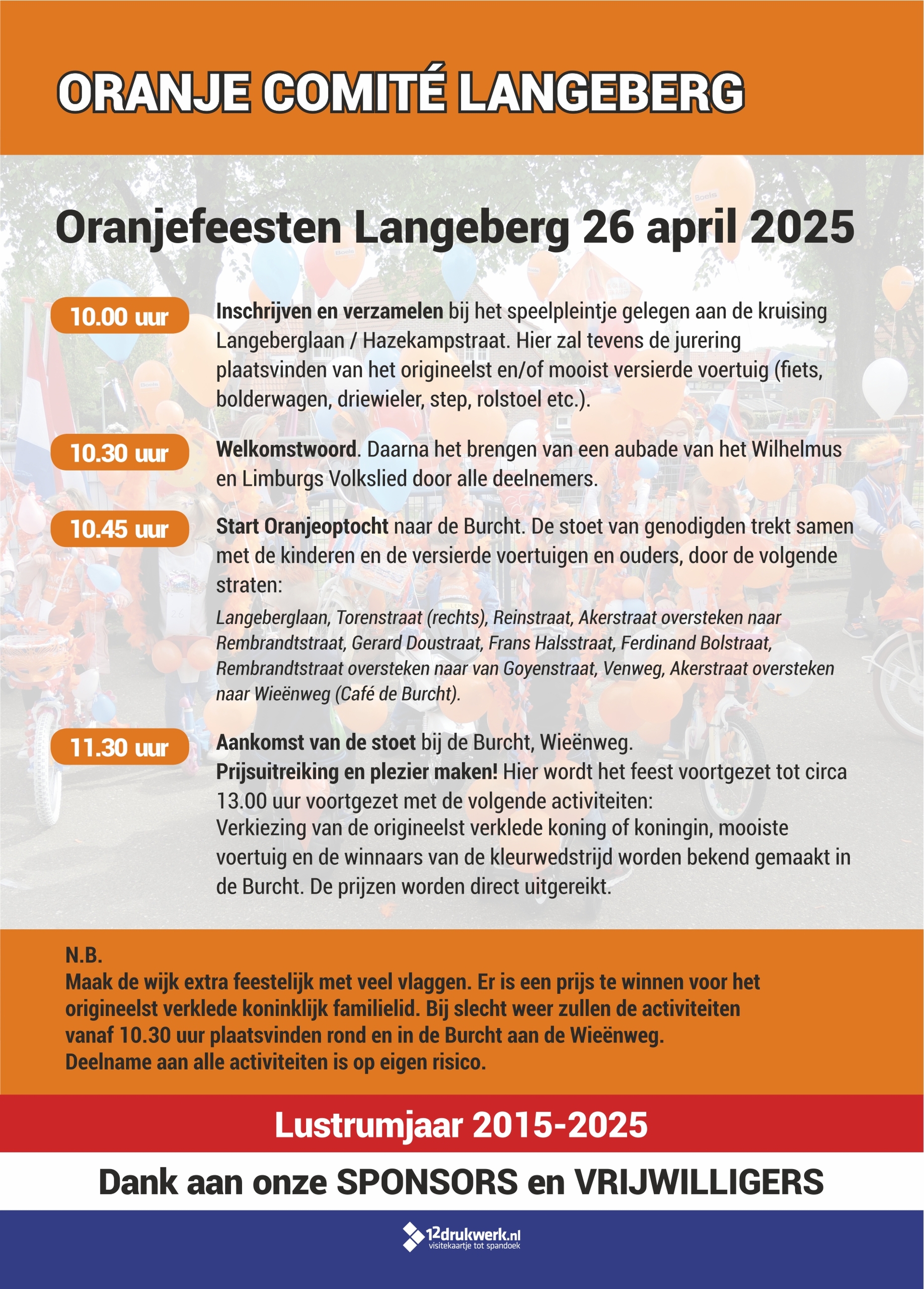 Oranje comite Langeberg 2025