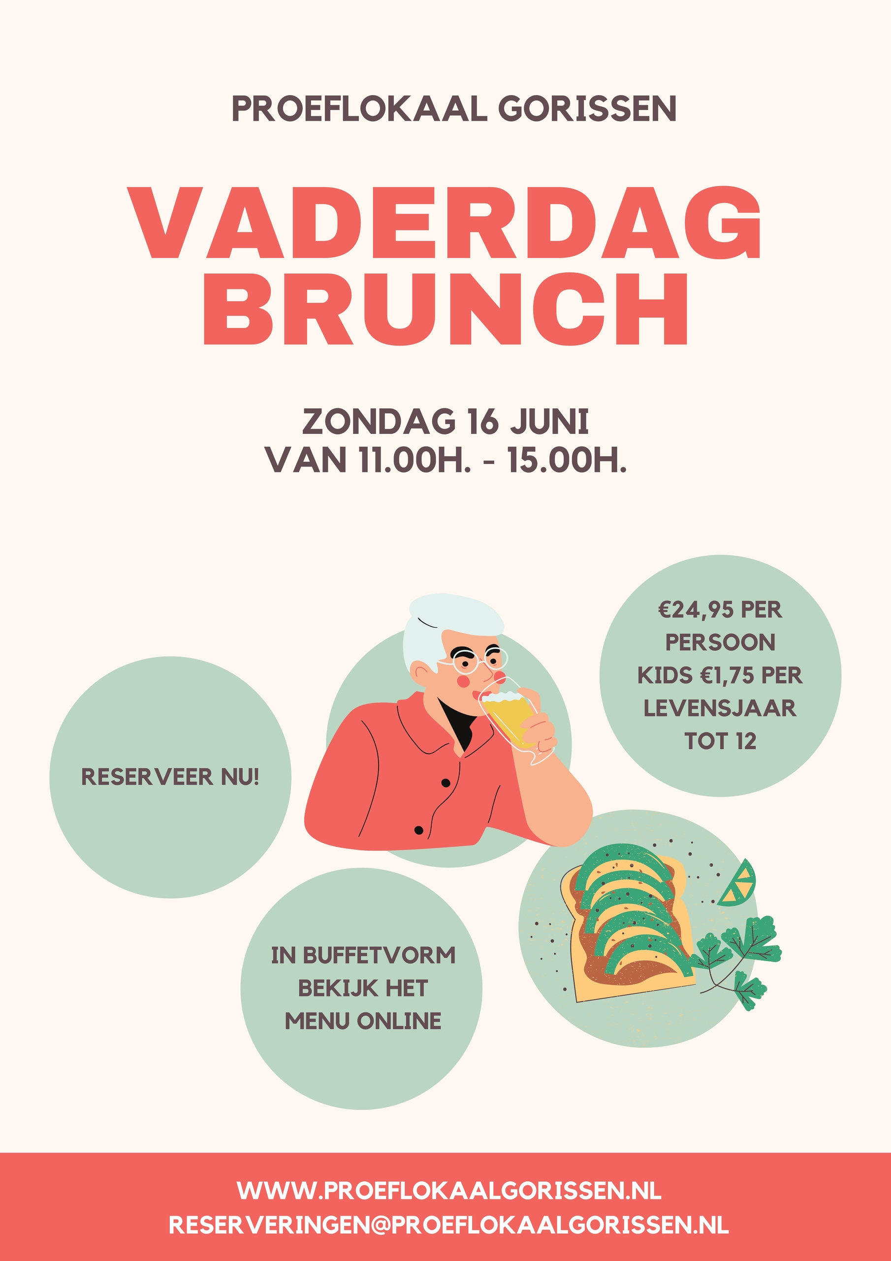 Vaderdag brunch poster