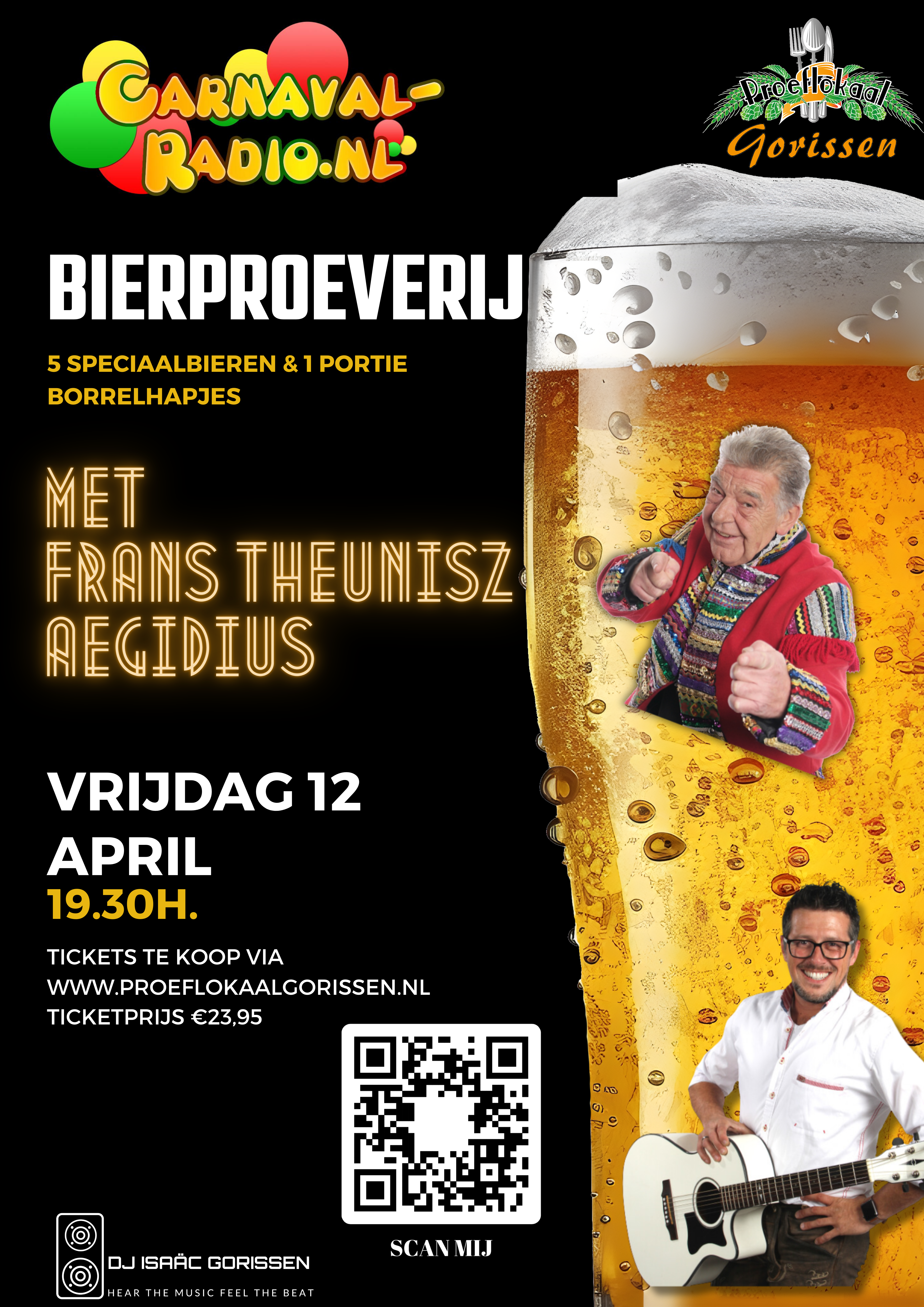 Carnaval-Radio bierproeverij poster