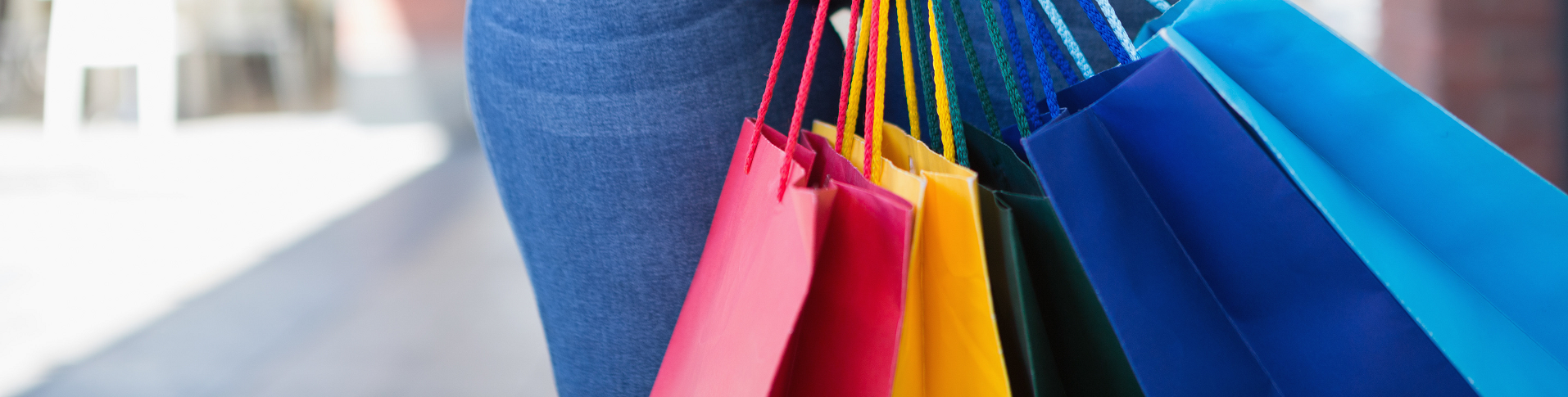 Banner boutique shoppen gekleurde tassen